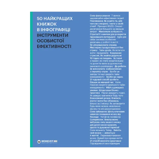 Зображення Книга 50 найкращих книжок в інфографіці. Інструменти особистої ефективності